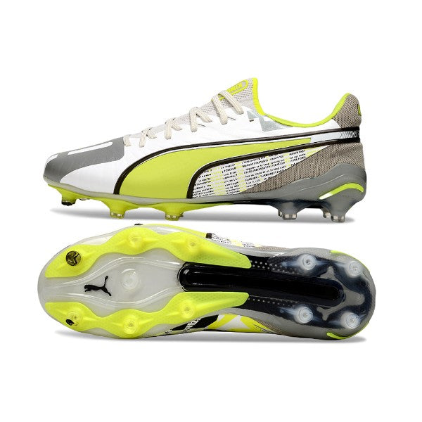 Puma King Ultimate White Gray and Yellow FG